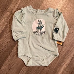 NEW Carhartt Farm Animal Stack Long Sleeve Baby Onesie 3 Months